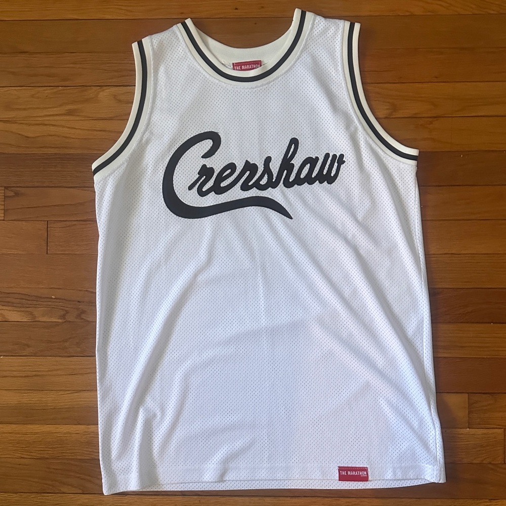 White and Black Crenshaw Basketball Jersey